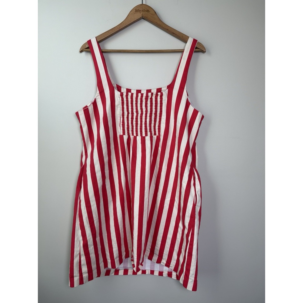 Women's Maeve Square-Neck Shift Dress Red And Ivory Stripes Size 1X - Picture 3 of 6